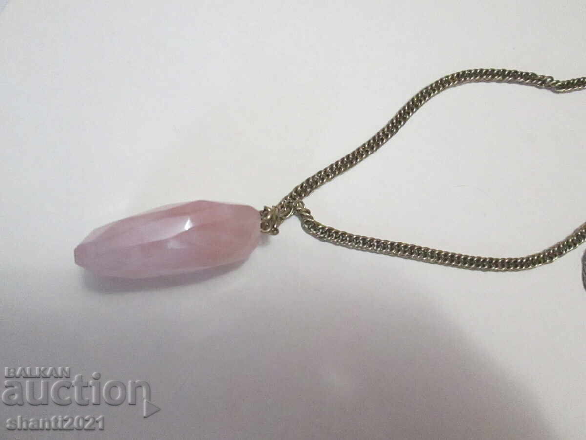 Beautiful ladies' necklace, large rose quartz with price 39.00 BGN | € 19.94