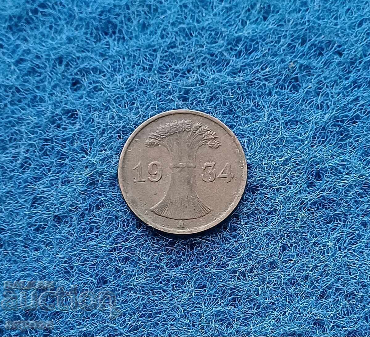 1 Pfennig Germany 1934/A with price 2.80 BGN | € 1.43 1 Pfennig Germany 1934/A with price 2.80 BGN | € 1.43
