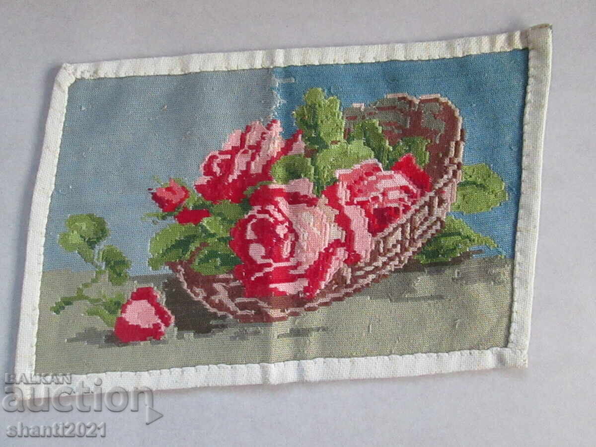 Παράδοση Χειροποίητο κέντημα γομπλέν τριαντάφυλλα 27x18εκ