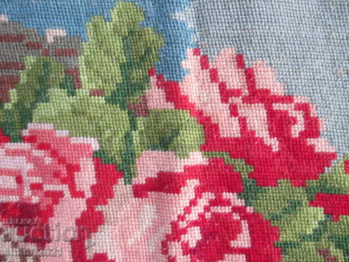 Χειροποίητο κέντημα γομπλέν τριαντάφυλλα 27x18εκ - 6