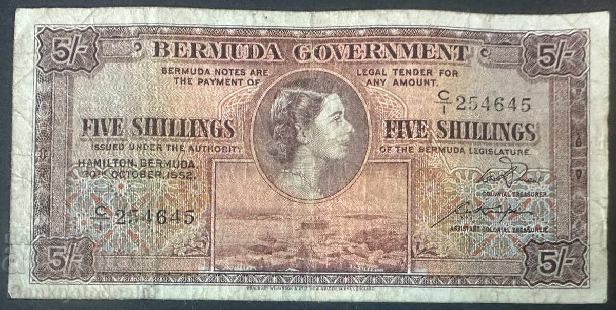 Βερμούδα 5 Σελίνια 1952 Pick 18b Ref 4645