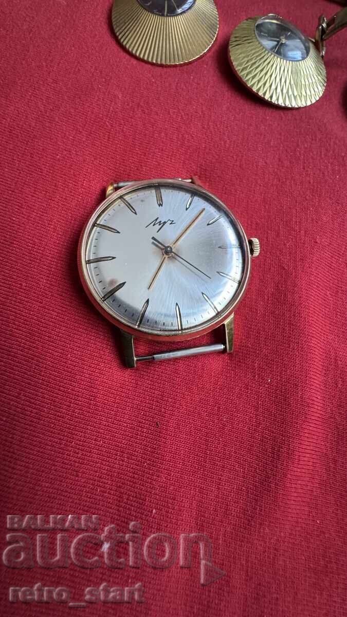 Позлатен часовник Луч 23 камъка 10 микрона, нов! - 7