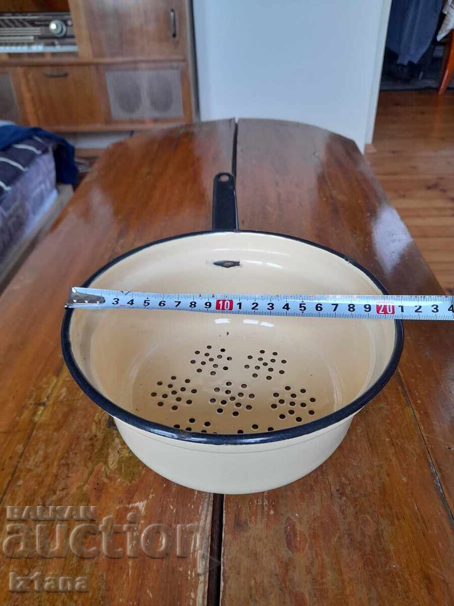 Παλαιό εμαγιέ σουρωτήρι, τρυπητό - 5