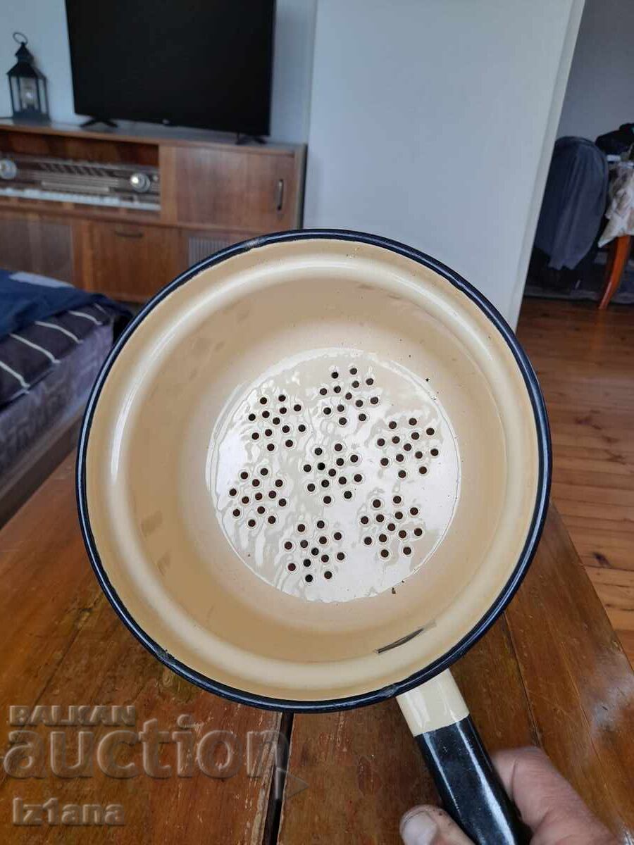 Παλαιό εμαγιέ σουρωτήρι, τρυπητό - 6