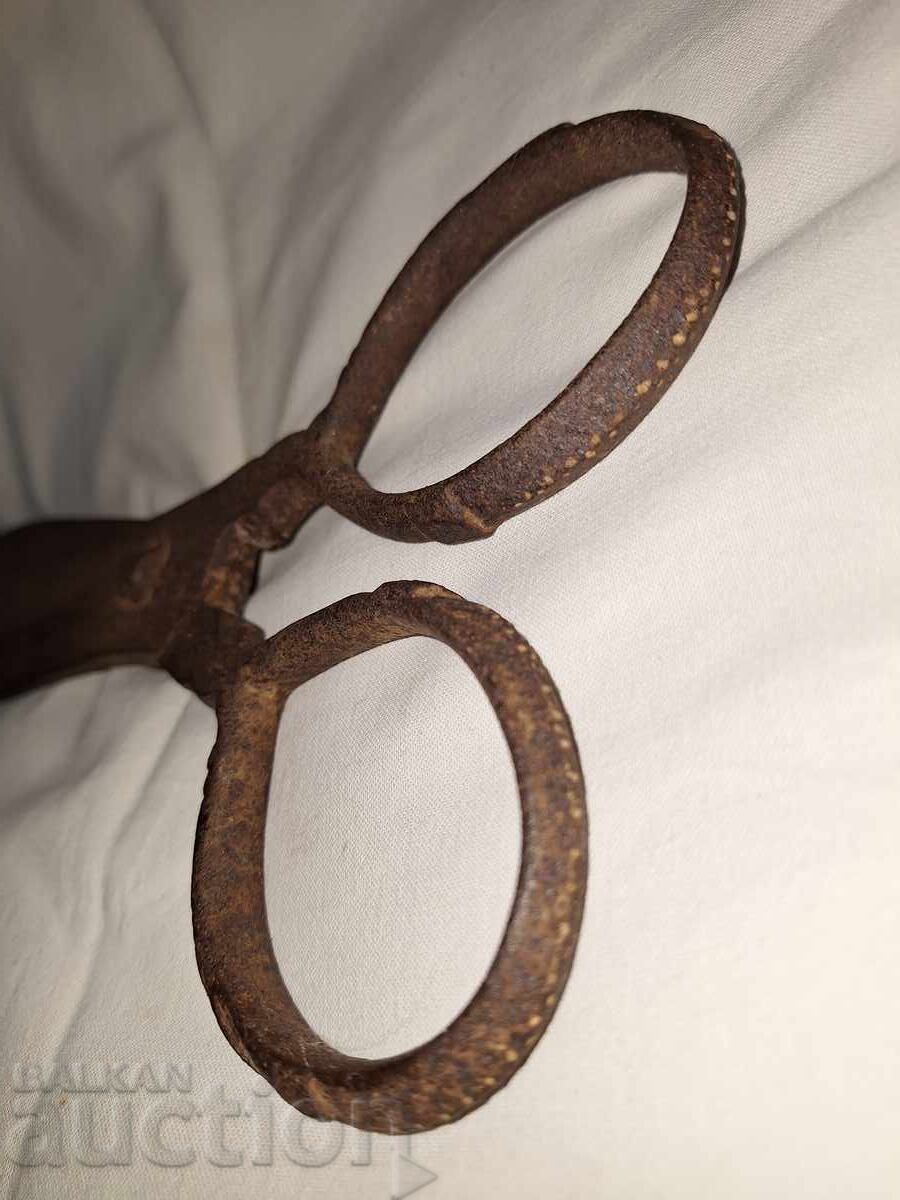 Старинна голяма ръчно кована абаджийска ножица - 7 Старинна голяма ръчно кована абаджийска ножица - 7