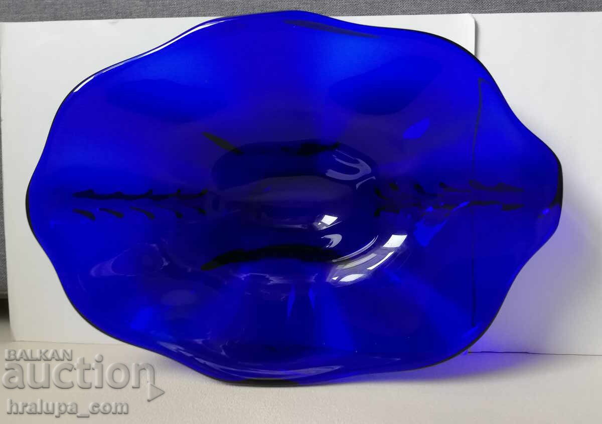 Fructieră vintage albastru cobalt art deco - 7 Fructieră vintage albastru cobalt art deco - 7