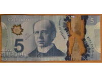 5 DOLLARS 2013, CANADA - Polymer