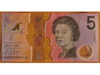 5 DOLLARS 2016, AUSTRALIA - Polymer
