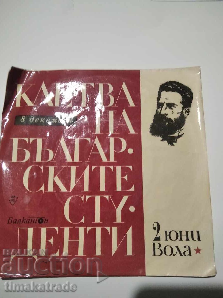 Small plate VAK 2889 Oath of Bulgarian Students