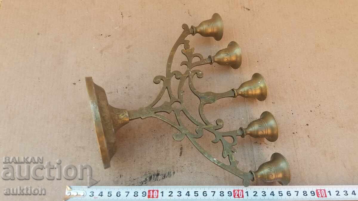 SFEȘNIC MASIV DIN BRONZ - CU ORNAMENTE - 7