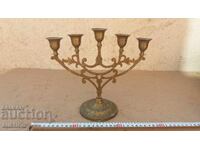 SFEȘNIC MASIV DIN BRONZ - CU ORNAMENTE