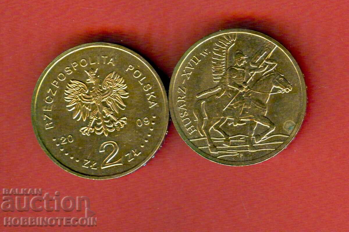 ПОЛША POLAND 2 Злоти КОННИК ХУСАР XVII issue 2009 НОВА UNC