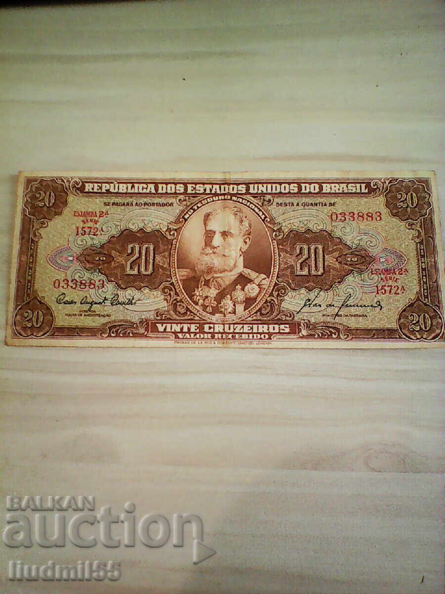 Brazilia 20 cruzeiro 1962