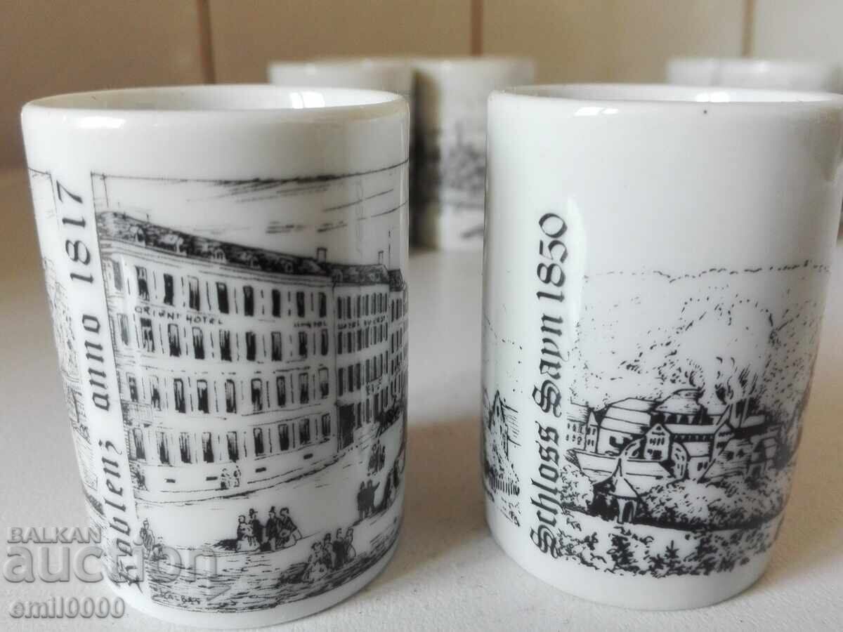 Auction  Porcelain cups, shots