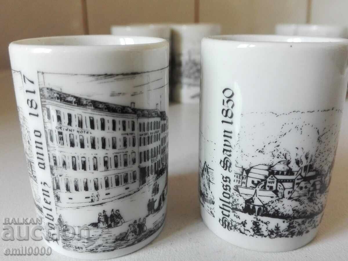 Auction  Porcelain cups, shots