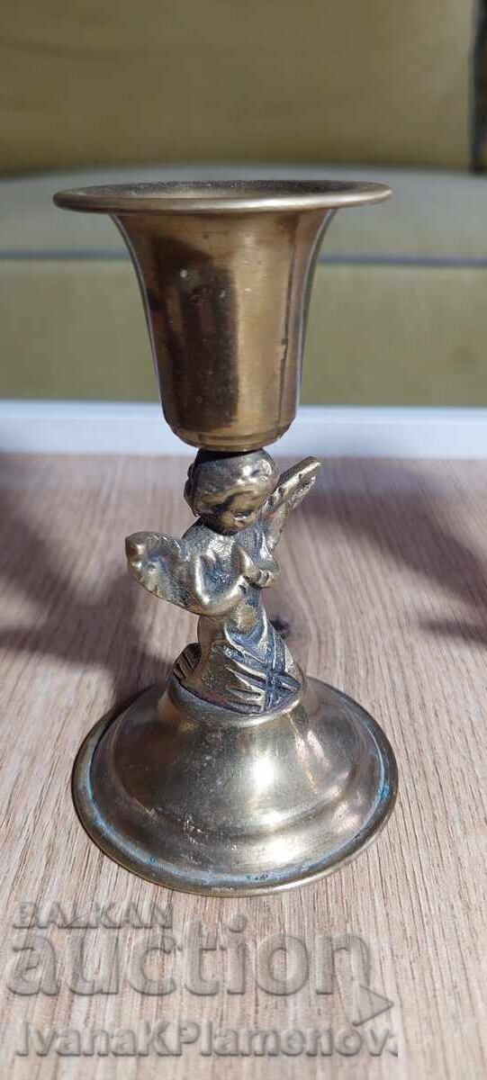 Sfeșnice din alamă, două bucăți, pentru cunoscători - 5