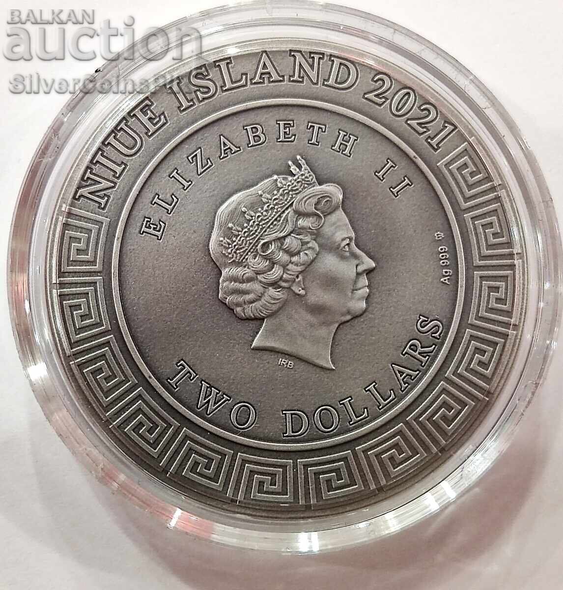 Silver 2 Oz Zeus Gods 2021 Niue Islands - 6 Silver 2 Oz Zeus Gods 2021 Niue Islands - 6