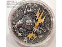 Silver 2 Oz Zeus Gods 2021 Niue Islands