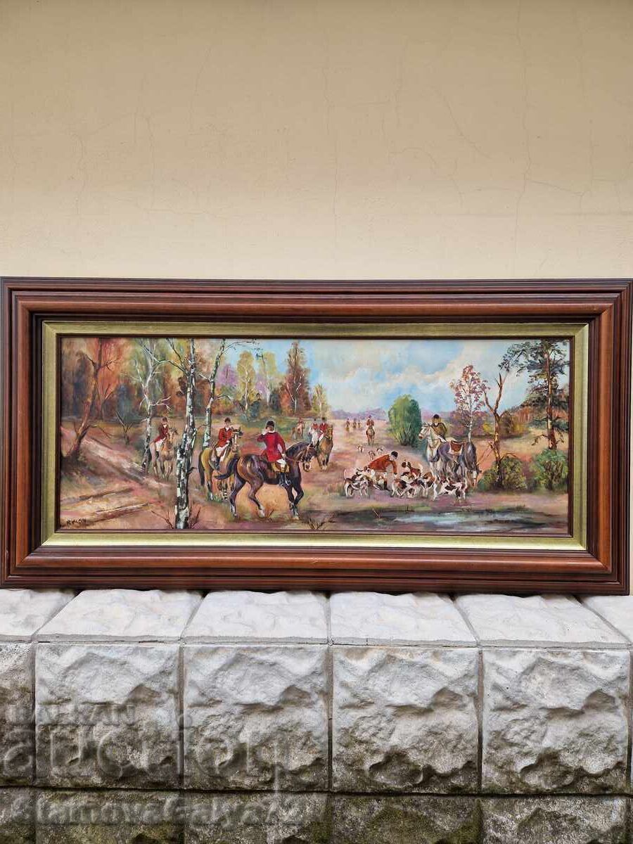 Top! Unique large antique oil painting on canvas with price € 254.11 | 497.00 BGN