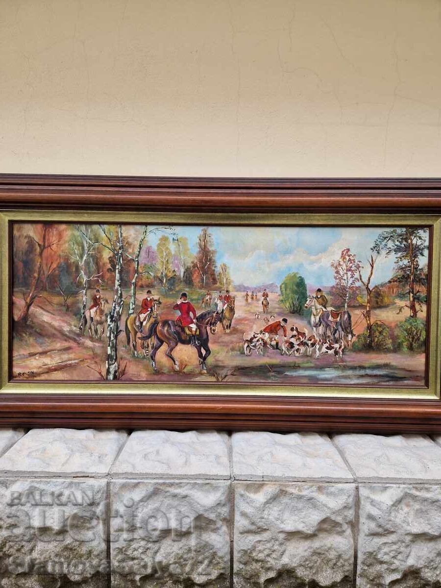 Auction  Top! Unique large antique oil painting on canvas