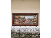 Top! Unique large antique oil painting on canvas