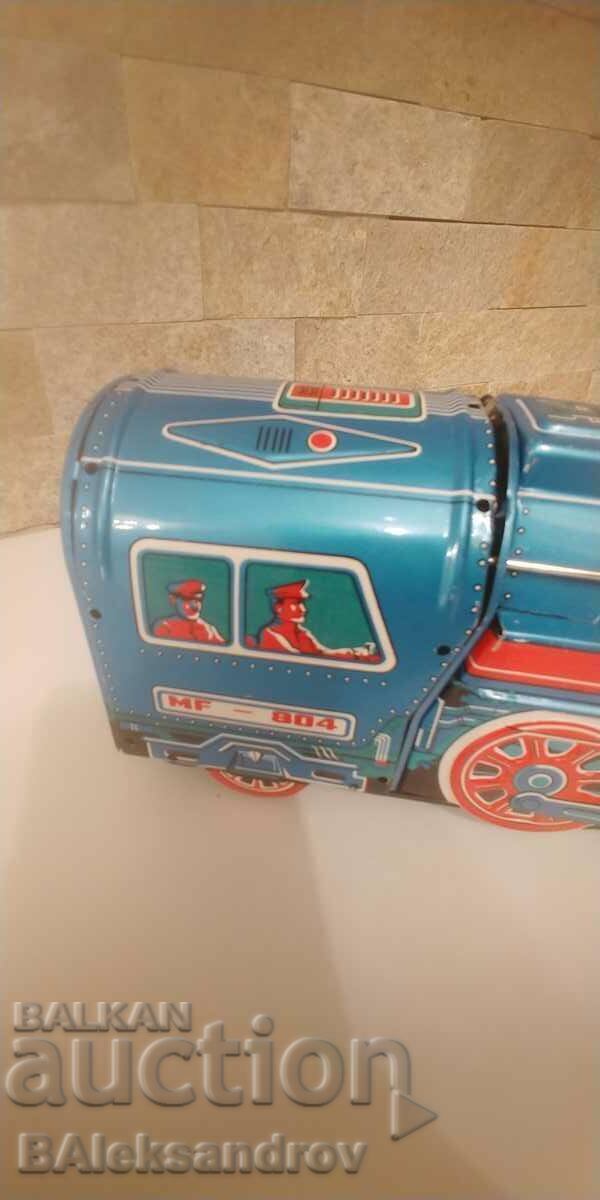 Large tin toy locomotive - 5
