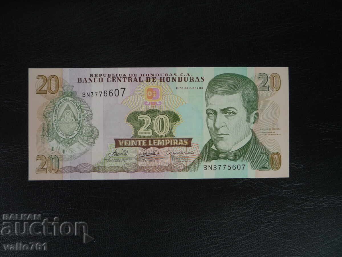 HONDURAS 20 LEMPIRAS 2006 NEW UNC