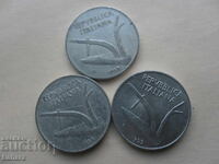 10 Lire 1953, 1954 and 1955 Italy
