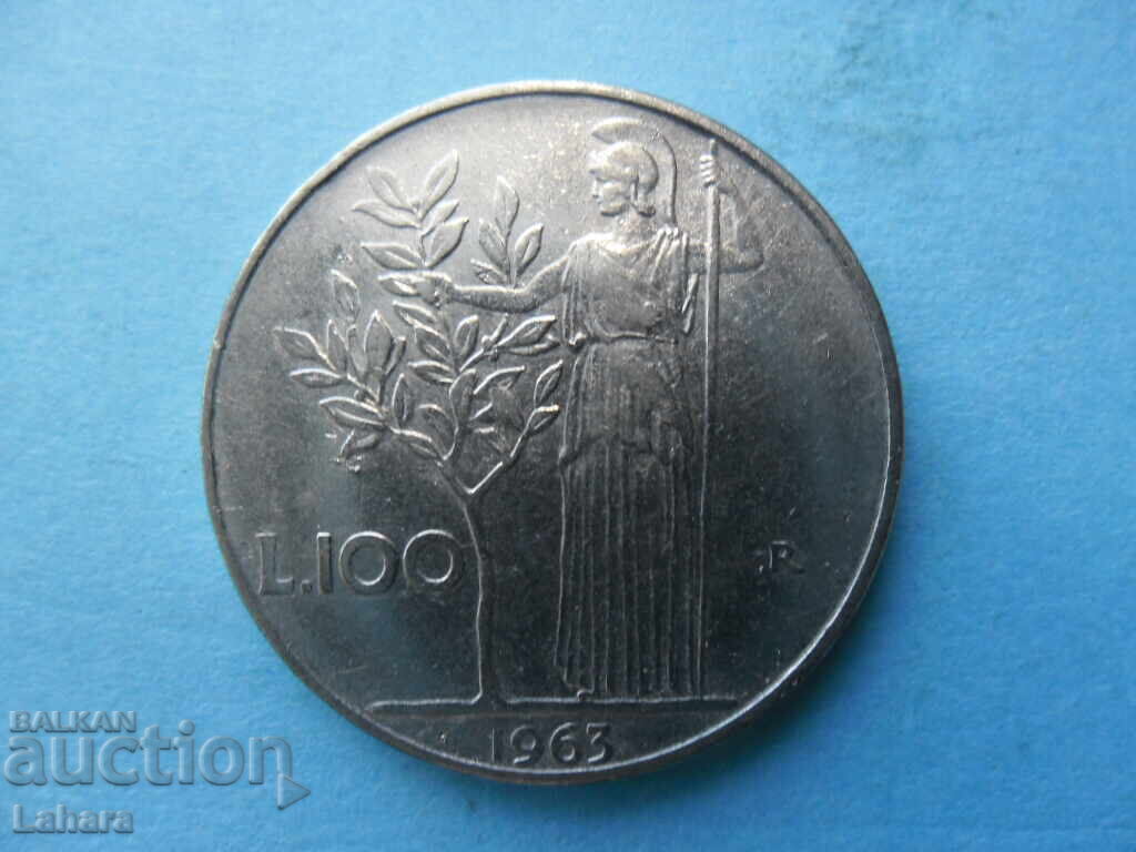 100 лири 1963 г. Италия