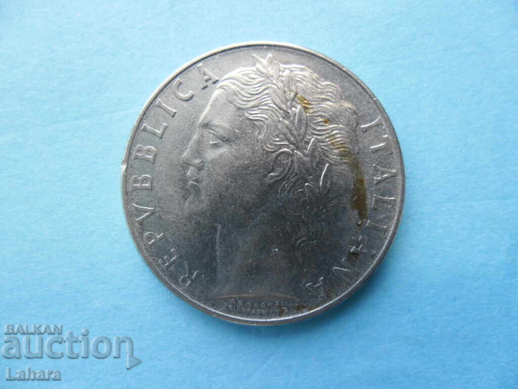 100 lire 1957 Italia cu preț 0.50 BGN | € 0.26