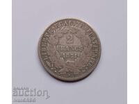 2 Franci Franța 1871 2 Franci 1871 Franța A TREIA REPUBLICĂ