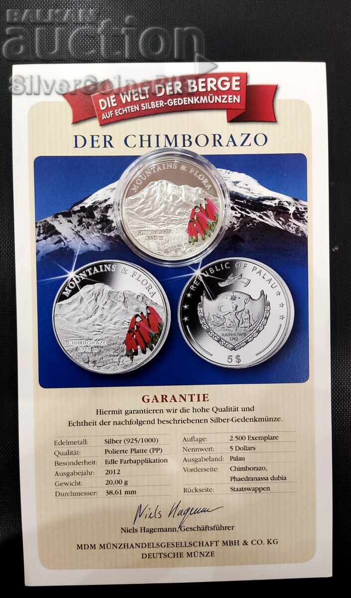 Delivery of Silver 5$ Chimborazo Mountain Peak and Flora 2012 Palau Delivery of Silver 5$ Chimborazo Mountain Peak and Flora 2012 Palau
