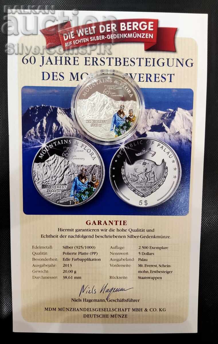 Сребро 5$ 60г. От Изкачването на Еверест 2013 Палау с цена 150.00 лв. | € 76.69 Сребро 5$ 60г. От Изкачването на Еверест 2013 Палау с цена 150.00 лв. | € 76.69