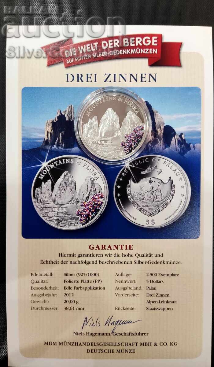 Auction Silver 5$ Dry Winter Mountains and Flora 2012 Palau Auction Silver 5$ Dry Winter Mountains and Flora 2012 Palau