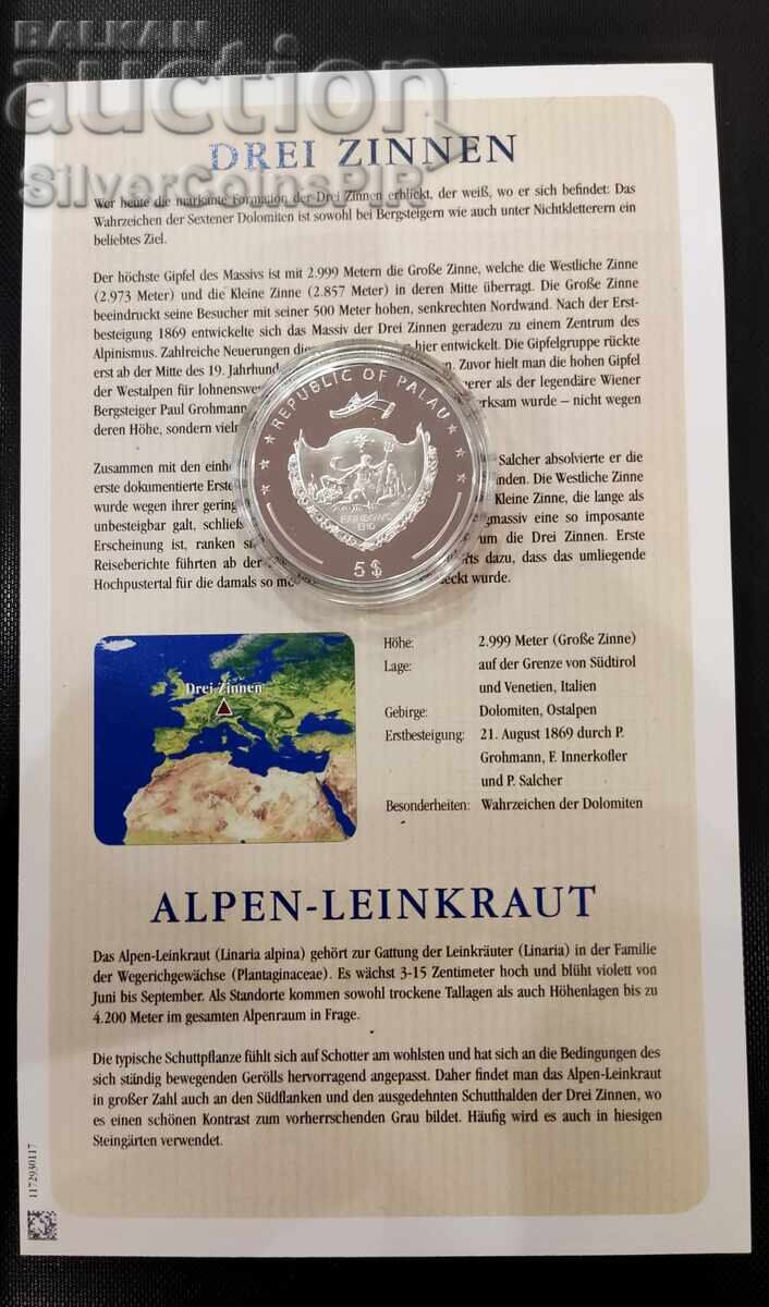 Delivery of Silver 5$ Dry Winter Mountains and Flora 2012 Palau Delivery of Silver 5$ Dry Winter Mountains and Flora 2012 Palau