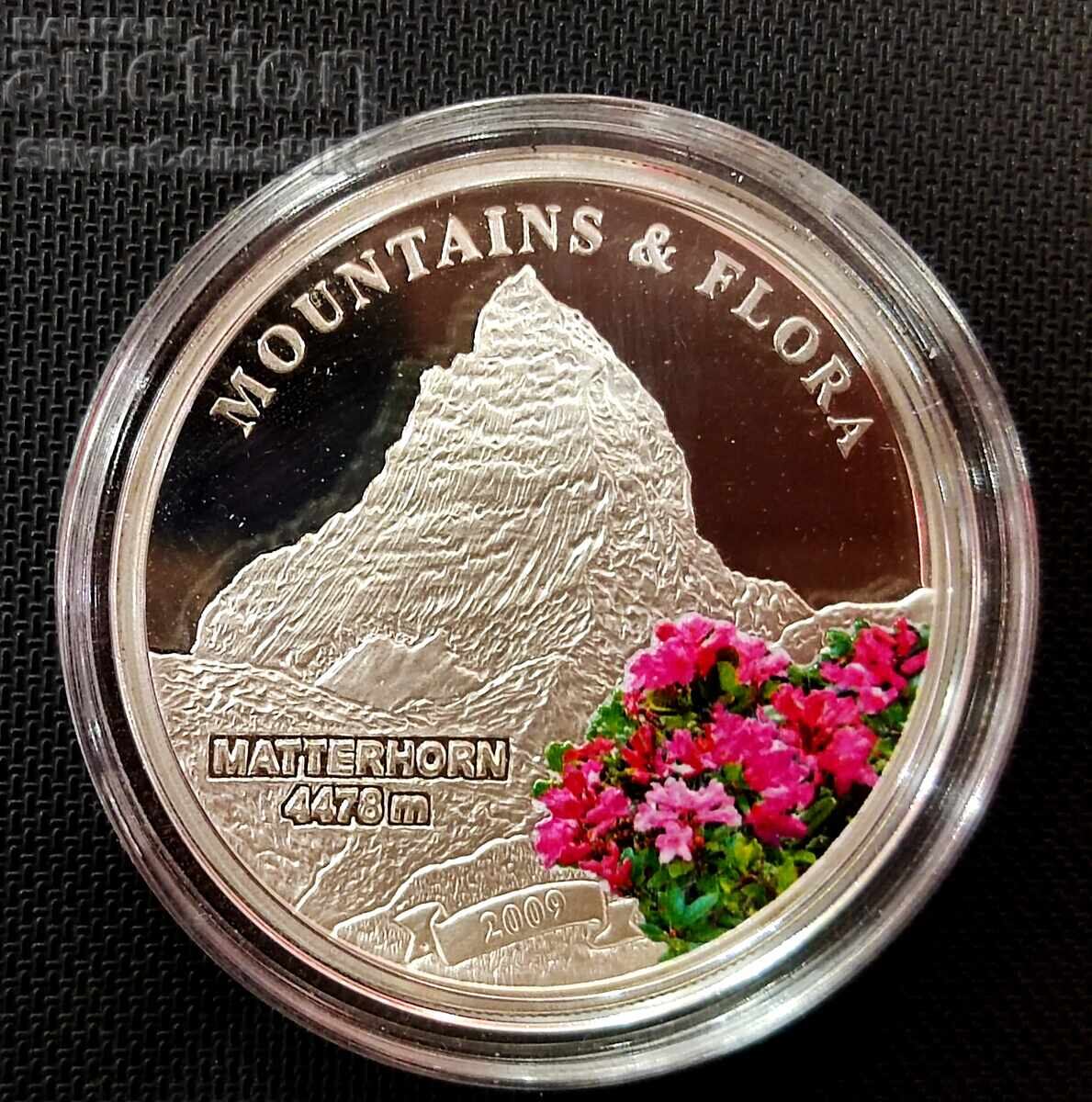 Silver 5$ Matterhorn Mountains and Flora 2009 Palau Silver 5$ Matterhorn Mountains and Flora 2009 Palau