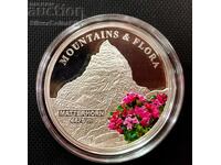 Silver 5$ Matterhorn Mountains and Flora 2009 Palau