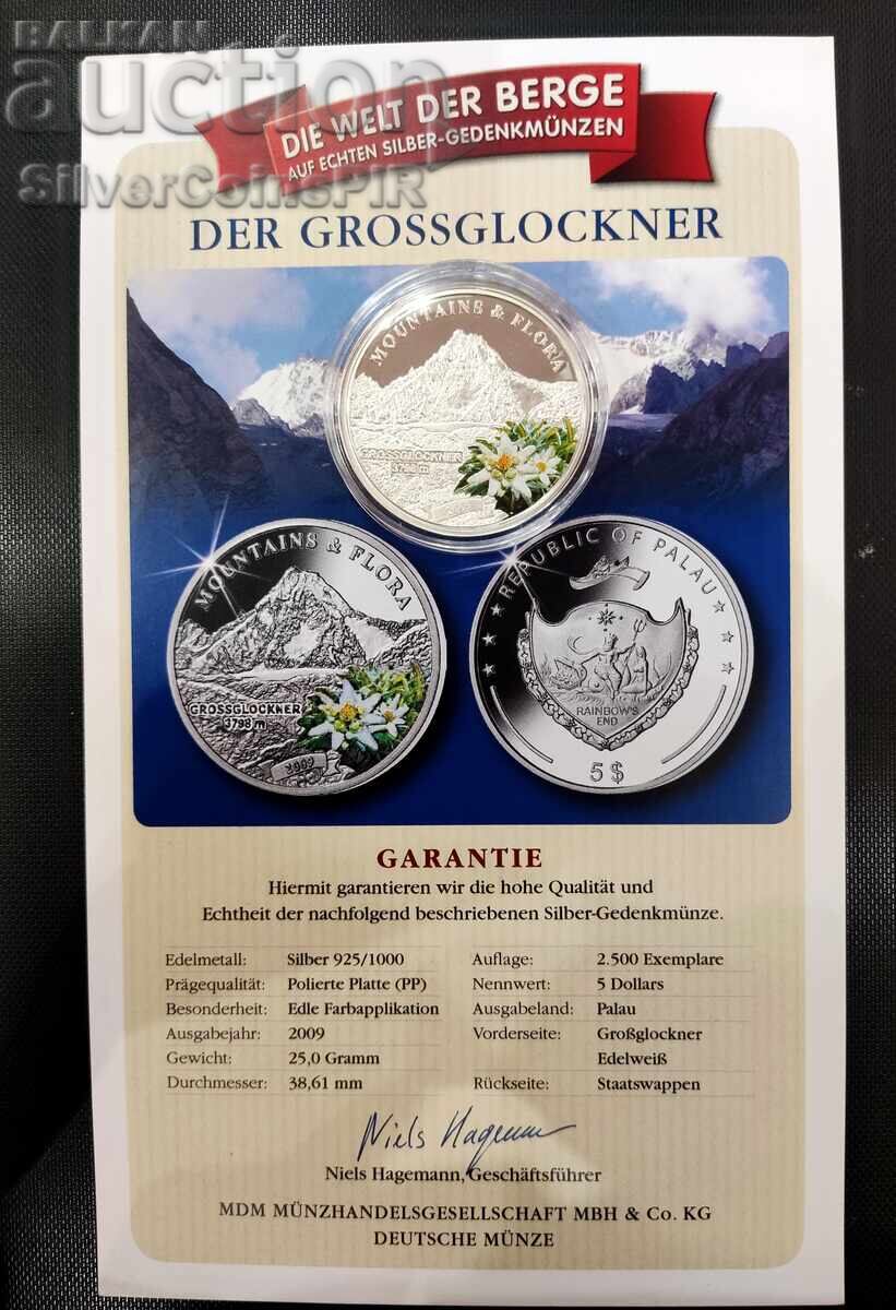 Auction Silver 5$ Grossglockner Mountain and Flora 2009 Palau Auction Silver 5$ Grossglockner Mountain and Flora 2009 Palau