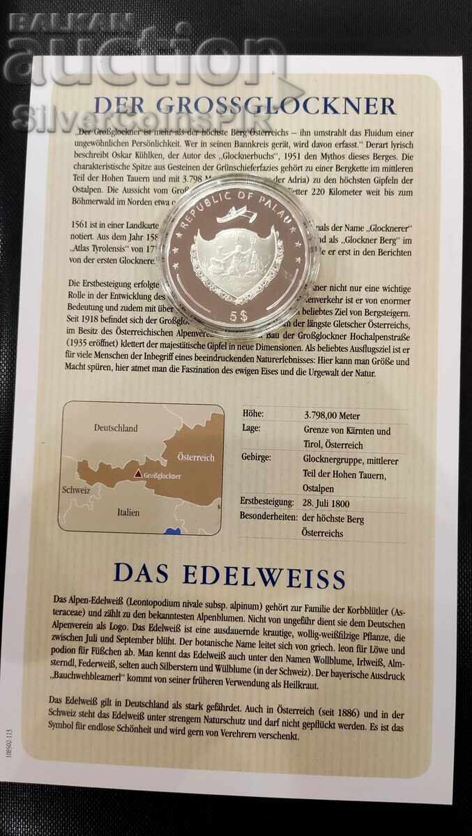 Delivery of Silver 5$ Grossglockner Mountain and Flora 2009 Palau Delivery of Silver 5$ Grossglockner Mountain and Flora 2009 Palau