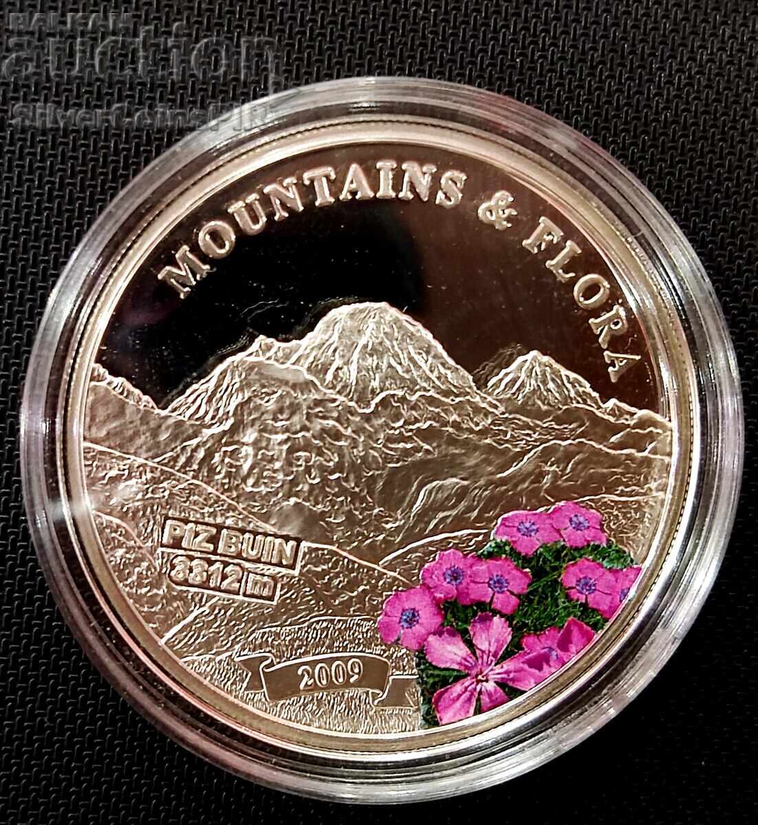 Silver 5$ Mount Piz Buin Mountains and Flora 2009 Palau Silver 5$ Mount Piz Buin Mountains and Flora 2009 Palau