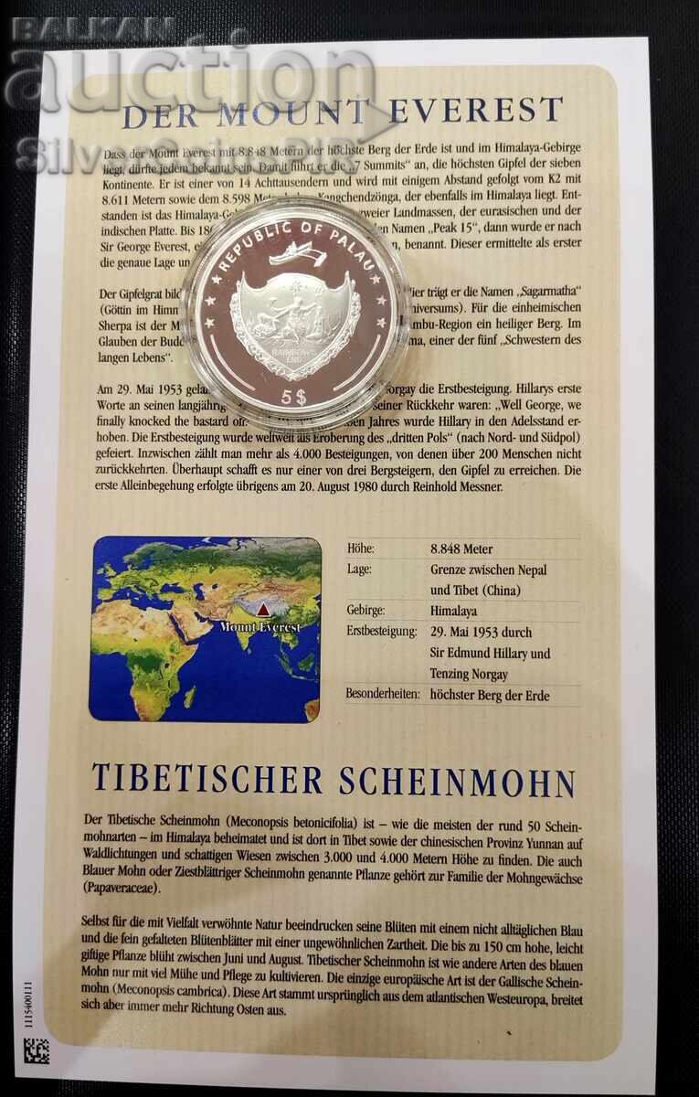 Delivery of Silver 5$ Everest Peak Mountains and Flora 2010 Palau Delivery of Silver 5$ Everest Peak Mountains and Flora 2010 Palau