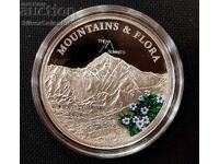 Silver 5$ Everest Peak Mountains and Flora 2010 Palau