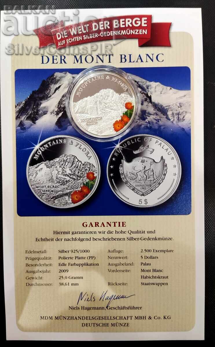 Auction Silver 5$ Mount Blanc Mountains and Flora 2009 Palau Auction Silver 5$ Mount Blanc Mountains and Flora 2009 Palau