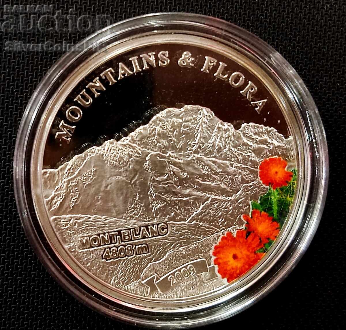 Silver 5$ Mount Blanc Mountains and Flora 2009 Palau Silver 5$ Mount Blanc Mountains and Flora 2009 Palau
