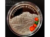 Silver 5$ Mount Blanc Mountains and Flora 2009 Palau