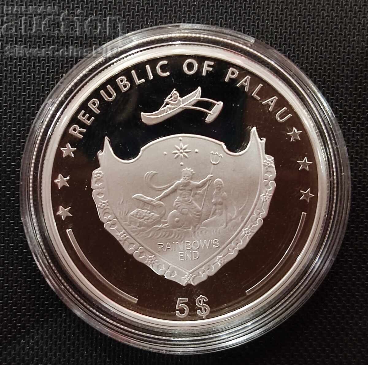 Silver 5$ Finsteraarhorn Mountain and Flora 2014 Palau with price 80.00 BGN | € 40.90 Silver 5$ Finsteraarhorn Mountain and Flora 2014 Palau with price 80.00 BGN | € 40.90