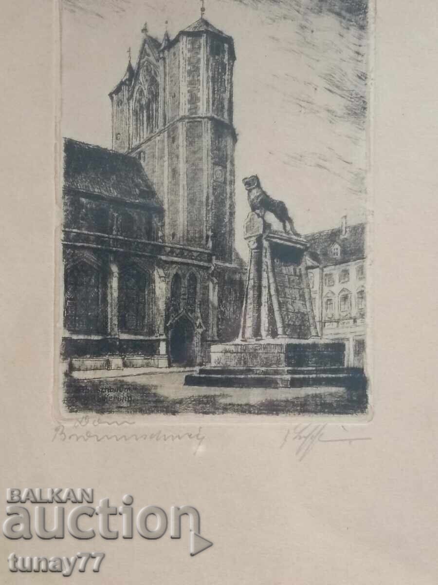 Old, unique graphic painting, glass front with price 15.00 BGN | € 7.67 Old, unique graphic painting, glass front with price 15.00 BGN | € 7.67