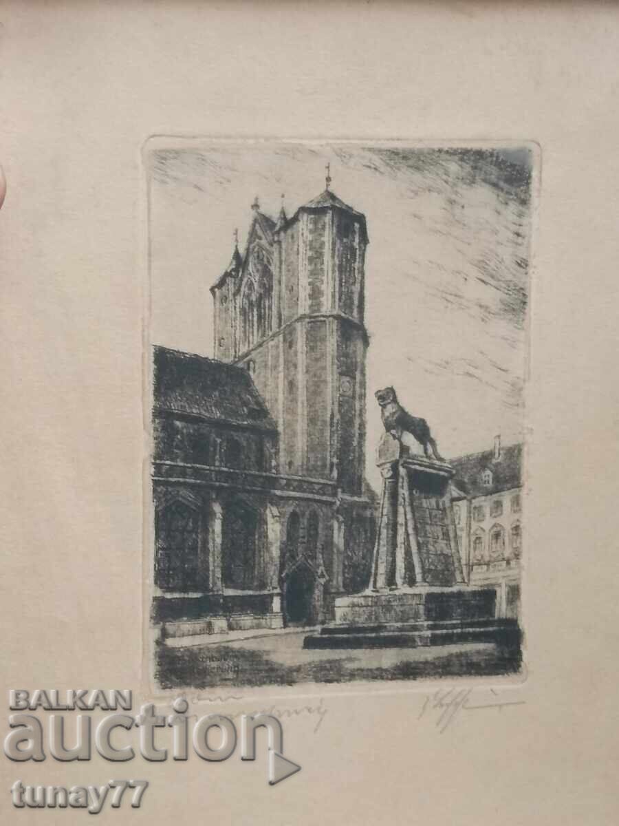 Delivery of Old, unique graphic painting, glass front Delivery of Old, unique graphic painting, glass front