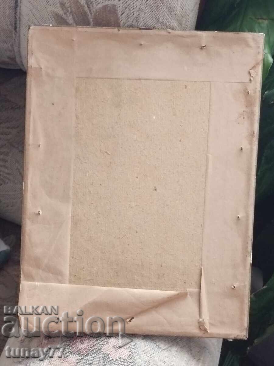 Παλιά, μοναδική ζωγραφική, γραφικό, γυαλί μπροστά - 5