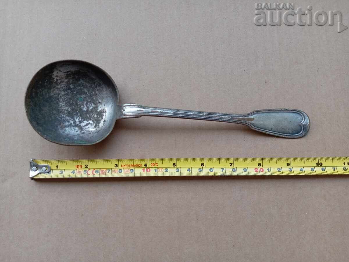 Αρχαία χάλκινη μεγάλη κουτάλα σούπας - 5